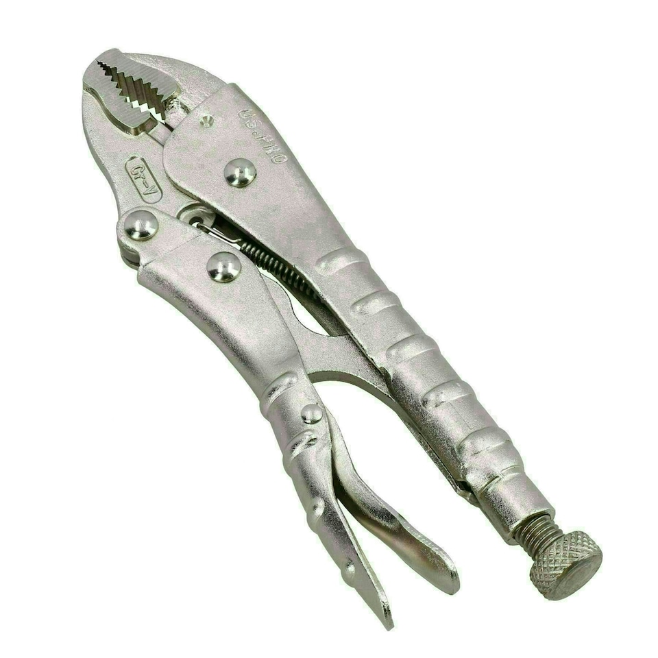 image 1 of 7.5" (185mm) Curved Jaw Locking Pliers Mole Grips with Ribbed Handles
