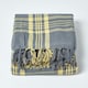 image 1 of Homescapes Grey and Yellow Tartan Check Sofa and Bed Throw - 150 x 200 cm | Grey | 1