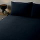 image 4 of OHS 100% Brushed Cotton Soft Cosy Warm Fleece 25cm Deep Elasticated Fitted Sheet Blue | Navy | Super King
