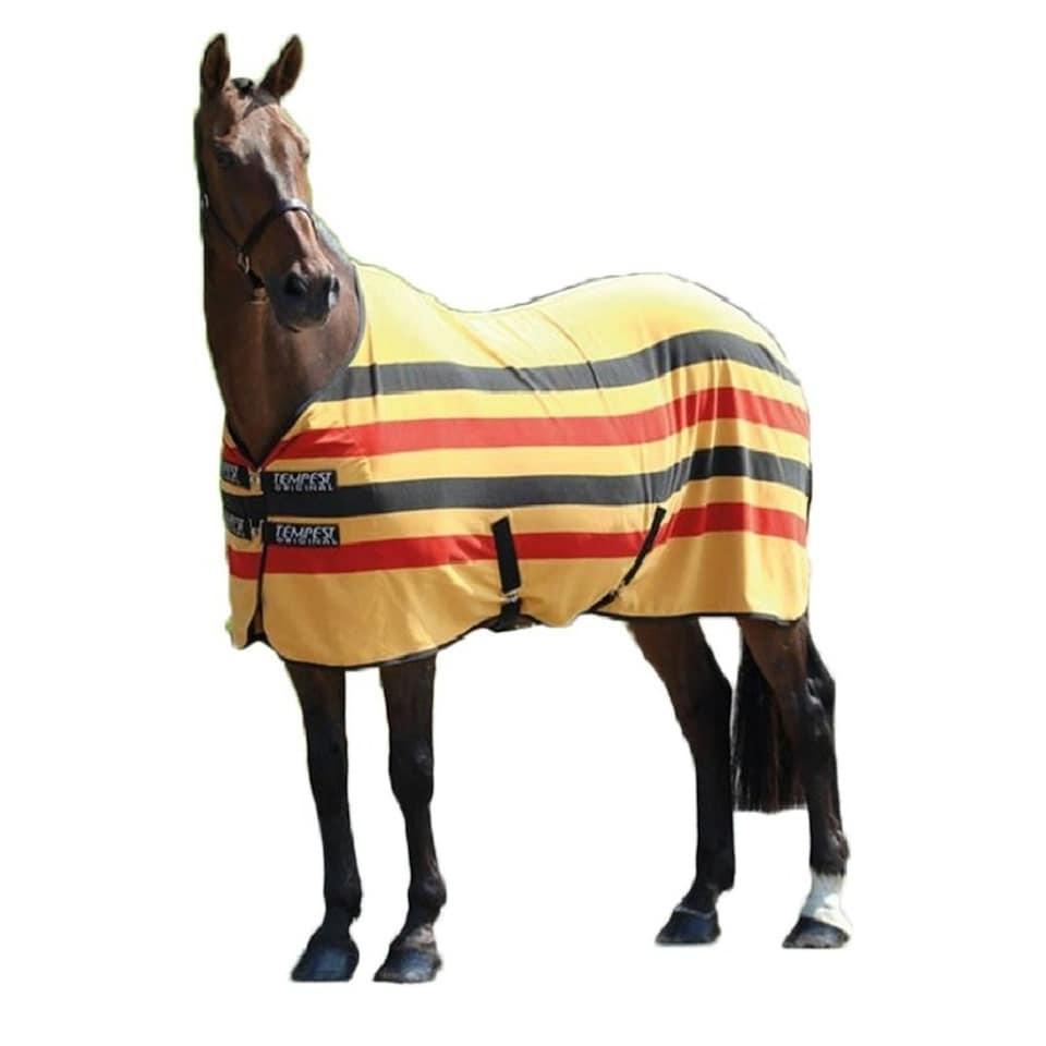 Tempest Original Newmarket Standard-Neck Horse Fleece Rug - Yellow/Black/Red - 7´