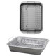 image 4 of Stainless Steel Curved 36cm Non-Stick Deep Roasting Tin & Rack Silver