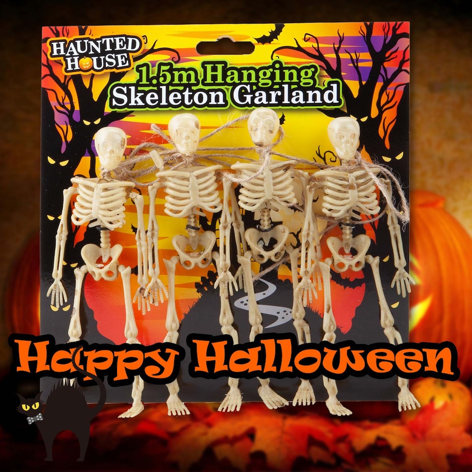 image 1 of PMS Halloween Hanging Skeletons Decorations - Set of 4 White