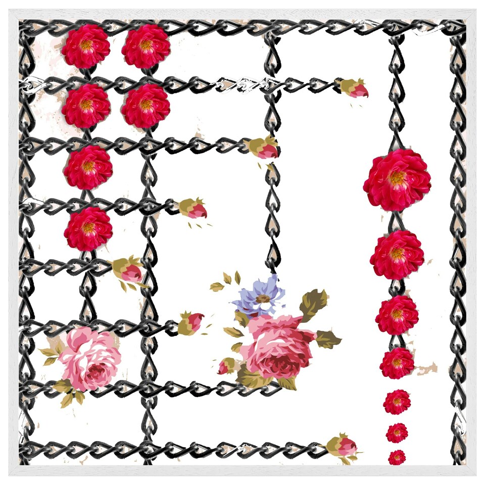 image 1 of Roses & chains (Picture Frame) White | XL
