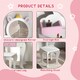 image 5 of ZONEKIZ Kids Dressing Table with Mirror and Stool, Drawer, Storage Boxes - White White | Pink