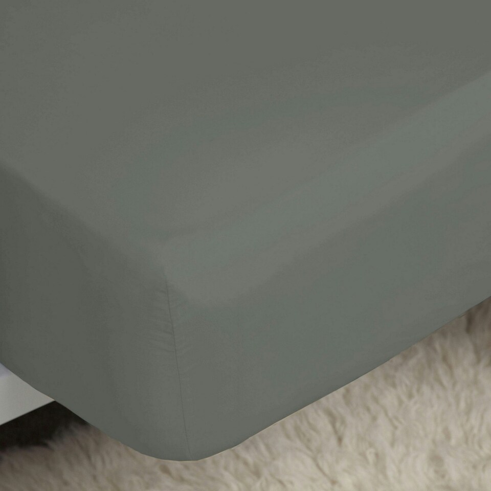 Belledorm Easycare Percale Fitted Sheet - Grey - Double