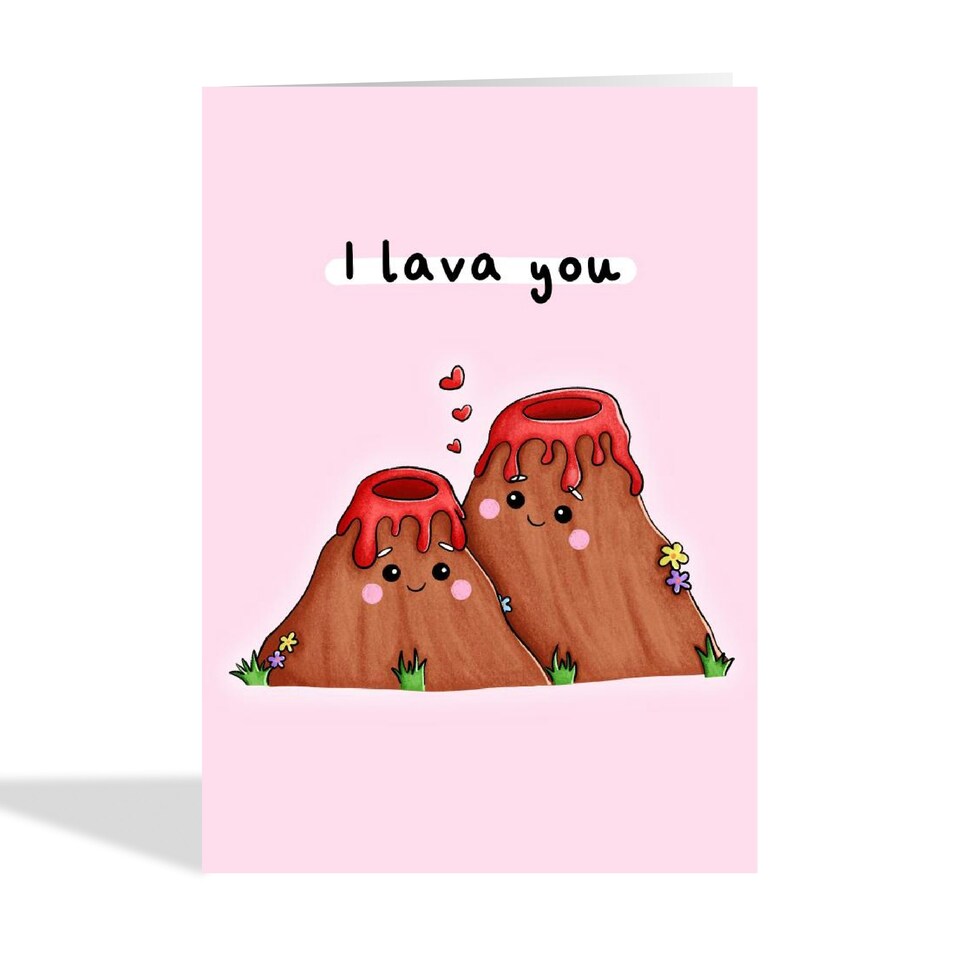 image 1 of Cute Volcano Valentine's Day Card