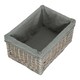image 2 of Small Grey Wash Grey Cotton Lined Willow Storage Baskets | Brown | Grey | S | 1