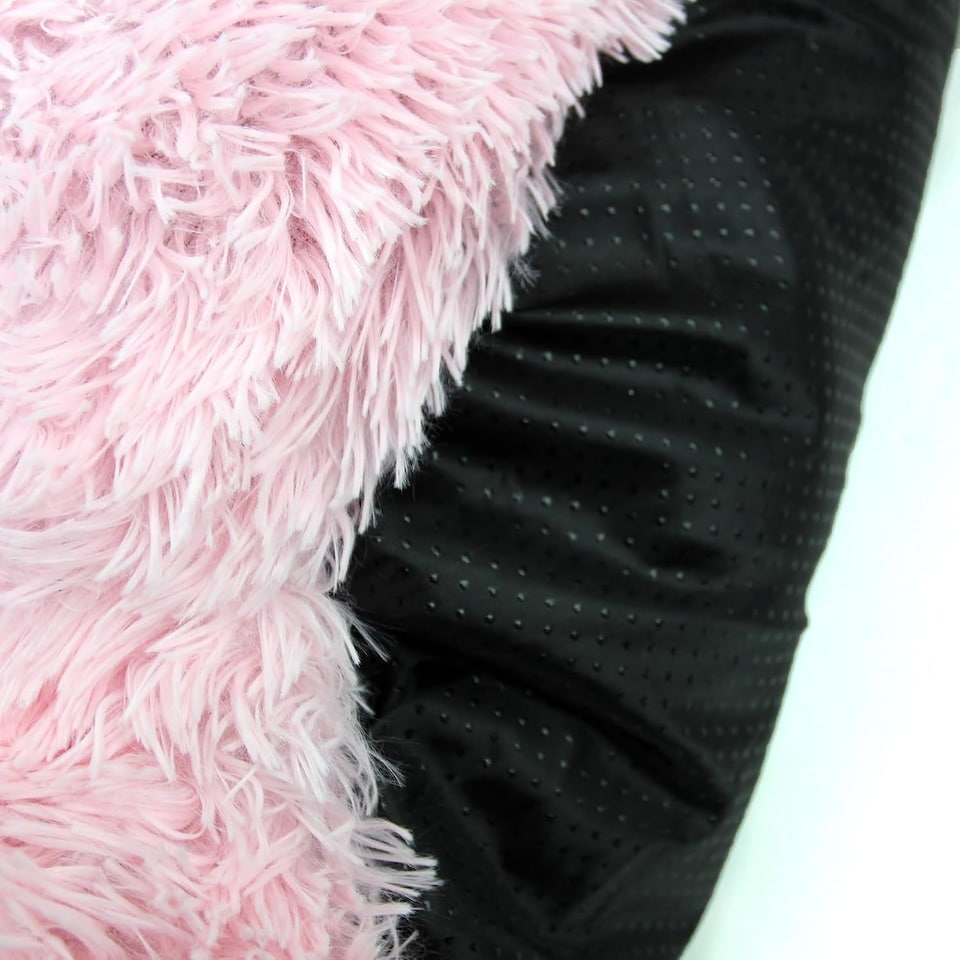 image 1 of Actiaspet Fluffy Donut Pet Bed Washable Dog & Cat Bed Multiple Sizes (Pink, Small)