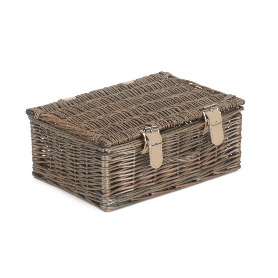 image 1 of Wicker 25m Antique Wash Willow Handle Picnic Basket Brown | Brown | One Size