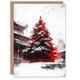 image 1 of Majestic Tree Snowy Chinese Temple Blank For Him Or Her Art Xmas Festive Christmas Card