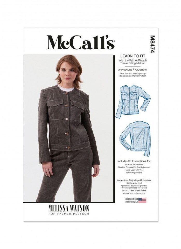 McCall's 8474 Paper Sewing Pattern – Women’s Jacket, Size K5 (8–10–12–14–16), Intermediate