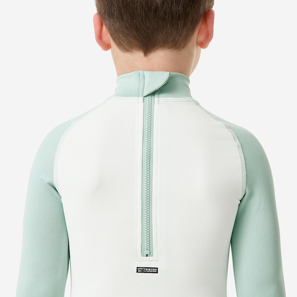 image 1 of Decathlon Baby/Kids’ Long-Sleeve UV-Protection Swimming Suit Blue Print