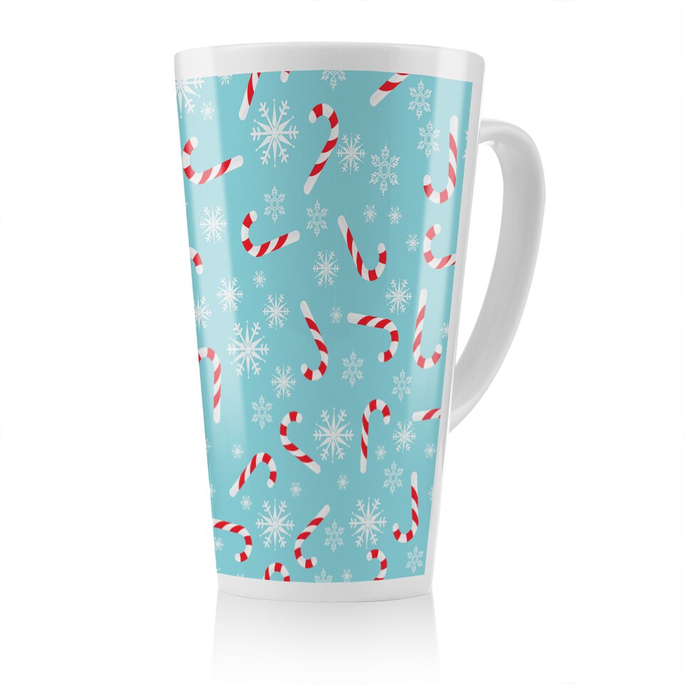 image 1 of Candy Canes And Snowflakes Dining Latte Mug