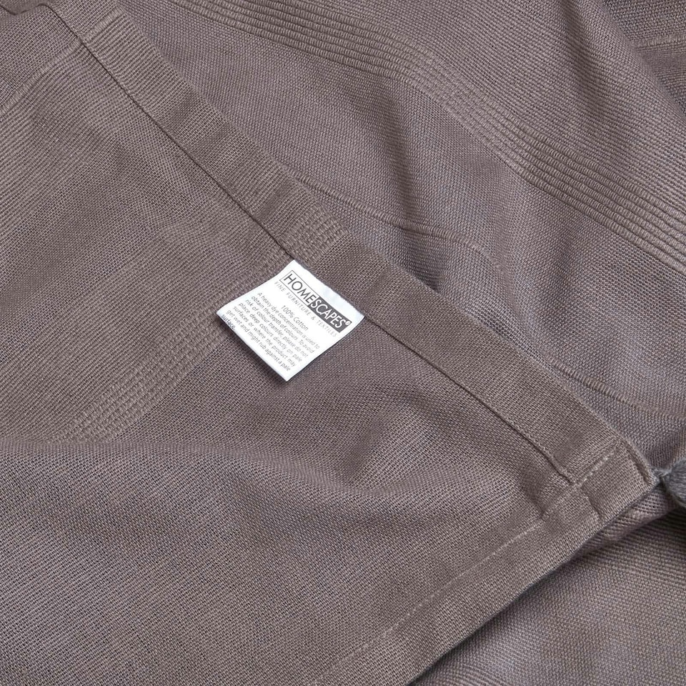 image 1 of Homescapes Cotton Rajput Ribbed Sea Grey Throw - 150 x 200 cm | Grey