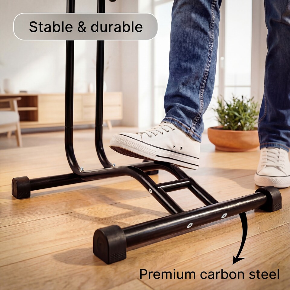 image 1 of MONVELO Bike Rack Floor Stand Bicycle Parking Freestanding Storage Outdoor Black
