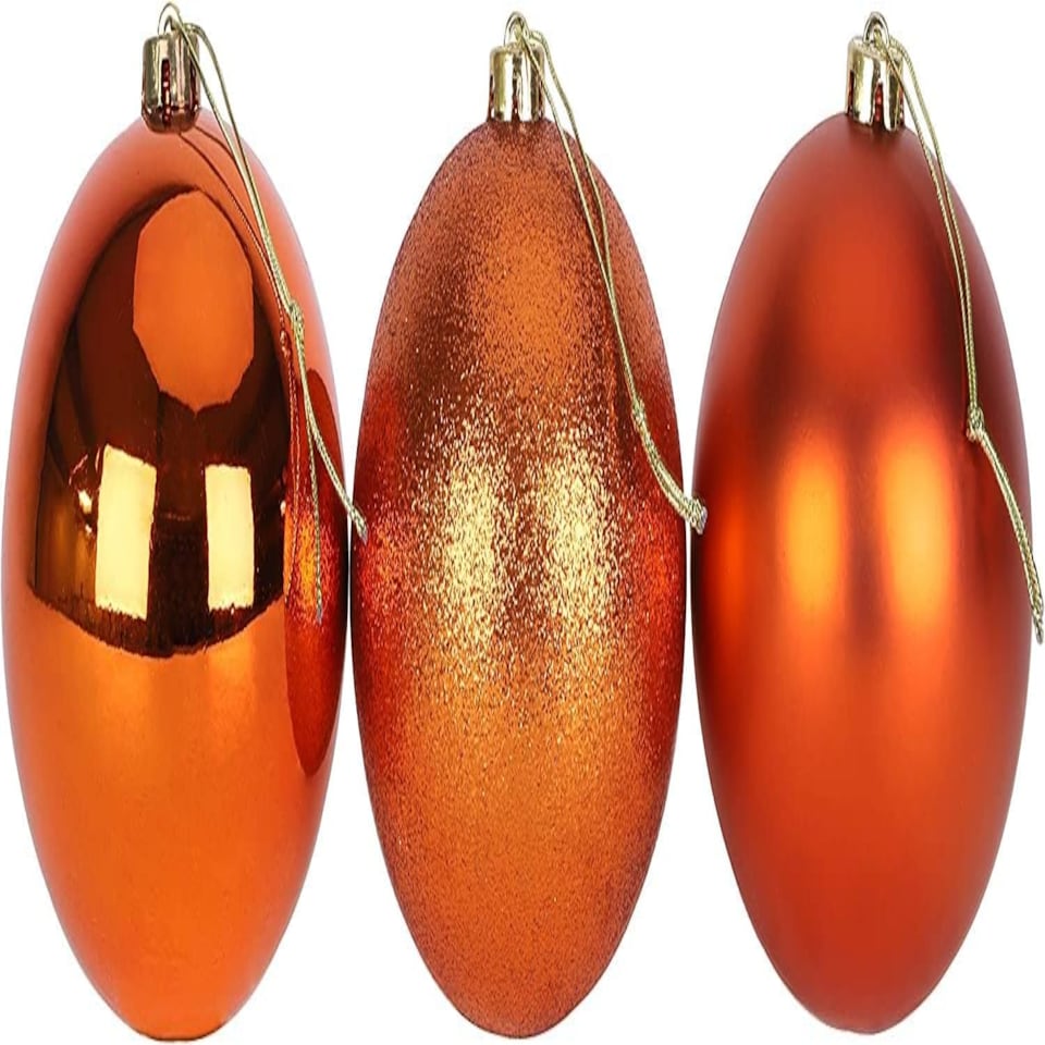 image 1 of 10cm/6Pcs Christmas Baubles Shatterproof Rose Gold,Tree Decorations