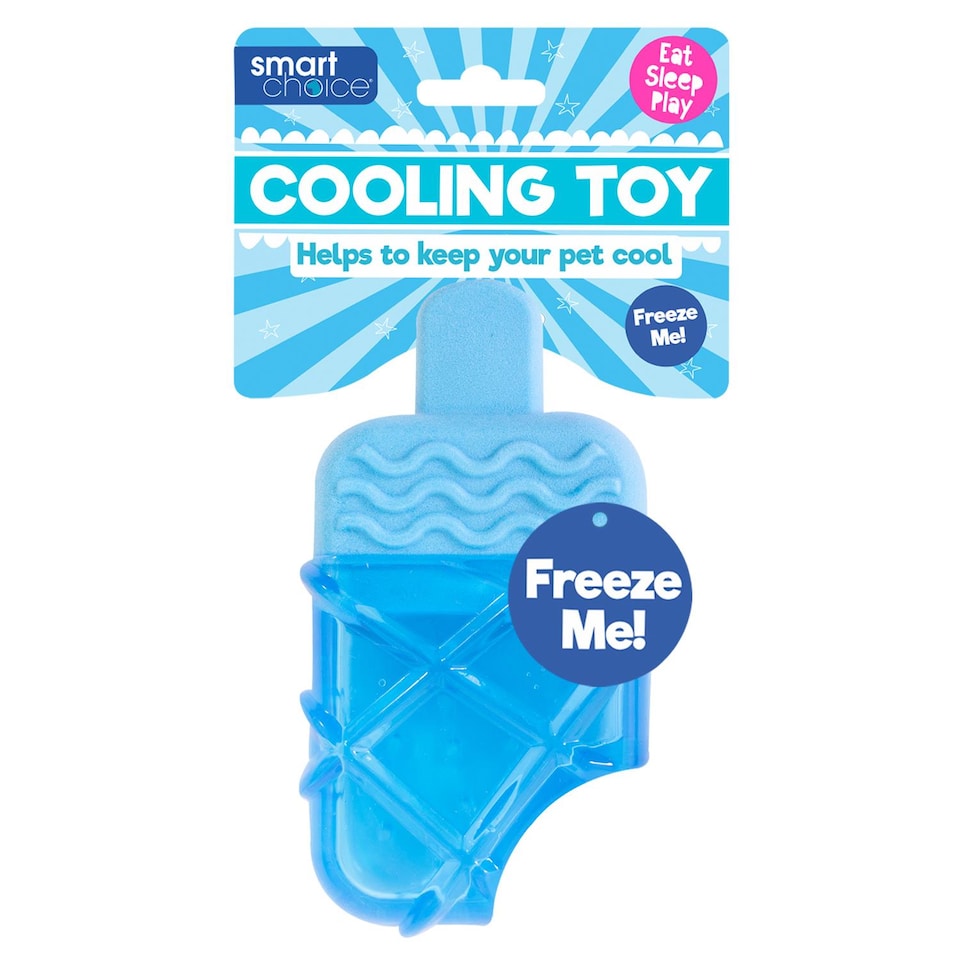 image 1 of Ice Lolly Shaped Summer Cooling Pet Toy - Dog Puppy Teething Chew Outdoor Play Freezable Durable Rubber Hydrating Teether Frozen