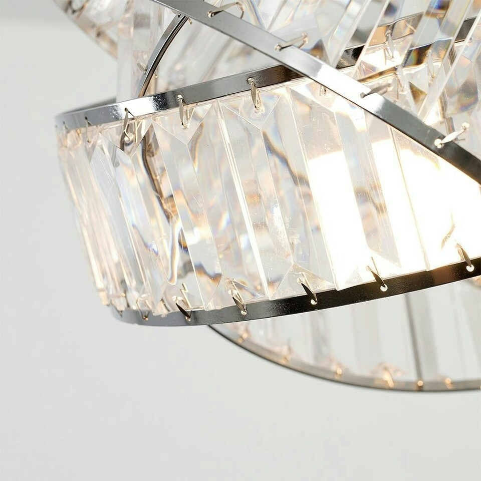 image 1 of ValueLights Hudson Silver Ceiling Pendant Shade Clear