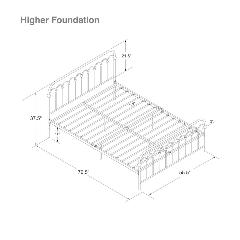 image 1 of Bright Pop Metal Bed Black, Double