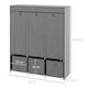 image 3 of HOMCOM Portable Fabric Wardrobe with 5 Shelves and 3 Fabric Drawers, Grey