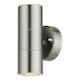 image 2 of First Choice Lighting Set of 2 Blaze Stainless Steel Outdoor Up Down Wall Lights Silver | Clear