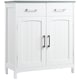 image 1 of kleankin Freestanding Bathroom Cabinet, Storage Cupboard with 2 Drawers, Double Doors, Adjustable Shelf, White