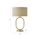 image 6 of ValueLights Antonia Beige with Metallic Gold Inner Drum Shade Brushed Gold Oval Table Lamp Gold
