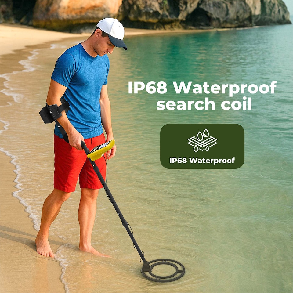 image 1 of Traderight Metal Detector Waterproof 24cm Coil LCD Display 8 Sensitivity Levels