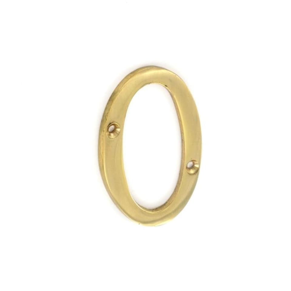 Securit 0 Brass Door Number - Gold - 75mm