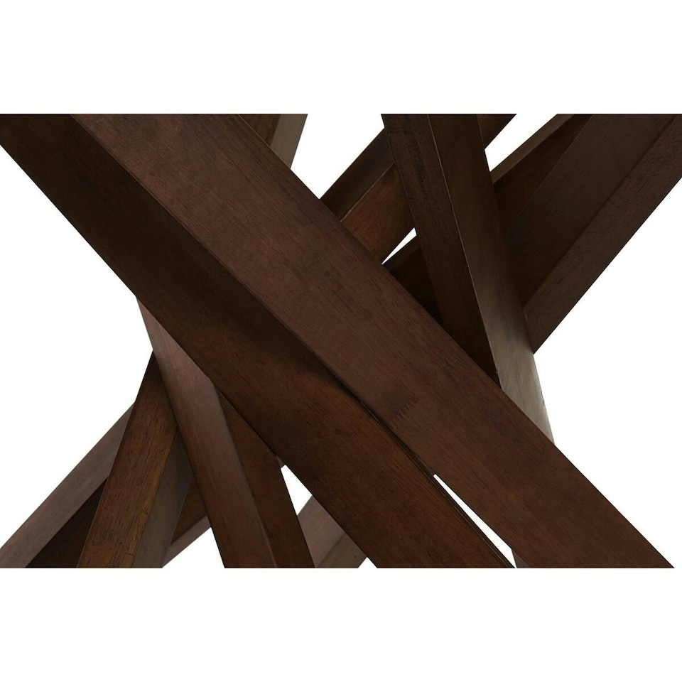 image 1 of Dining Table DKD Home Decor Crystal Brown Transparent Walnut 120 x 120 x 76 cm
