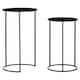 image 3 of Avento Set Of Two Round Black Plant Stands Black