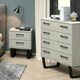 image 1 of Texas 4 Drawer Chest of Drawers - Industrial Style Pine Bedroom Storage Cabinet with Metal Legs | Grey | Grey | 1