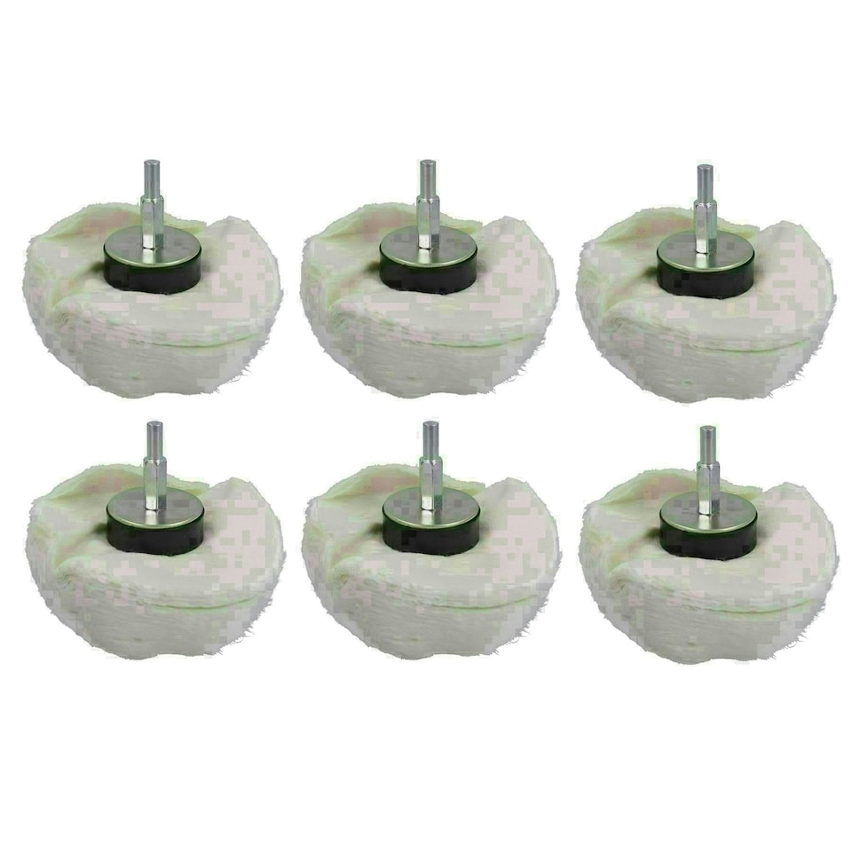 image 1 of Dome Domed Final Finishing Polishing Mop 110mm Wide Soft Grade Cotton 6pk