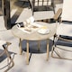 image 8 of Outsunny Round Small Garden Table with Faux Marble Glass Top, Beige 