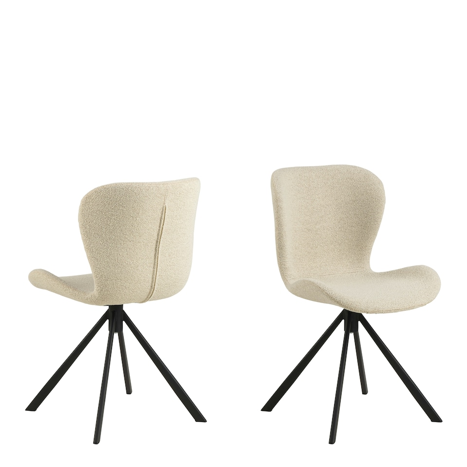 image 1 of Batilda Swivel Dining chairs in Cream Fabic Set of 2