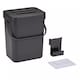 image 1 of 3L Wall Mounted Hanging Recycling Waste Bin Kitchen Cabinet Door with Handle & Lid | Black | Black