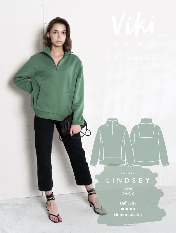 Vikisews Lindsey Hoodie Paper Sewing Pattern – Women’s Hoodies, Sweaters & Tops, UK Sizes Uk 4–22, Intermediate