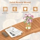 image 7 of COSTWAY Curved Fire Pit Bench Acacia Wood Patio Bench Brown