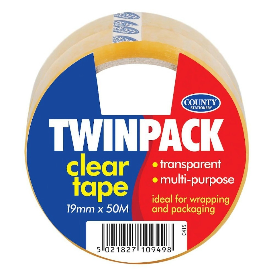 image 1 of Twin Pack Adhesive Tape 19mm x 50M