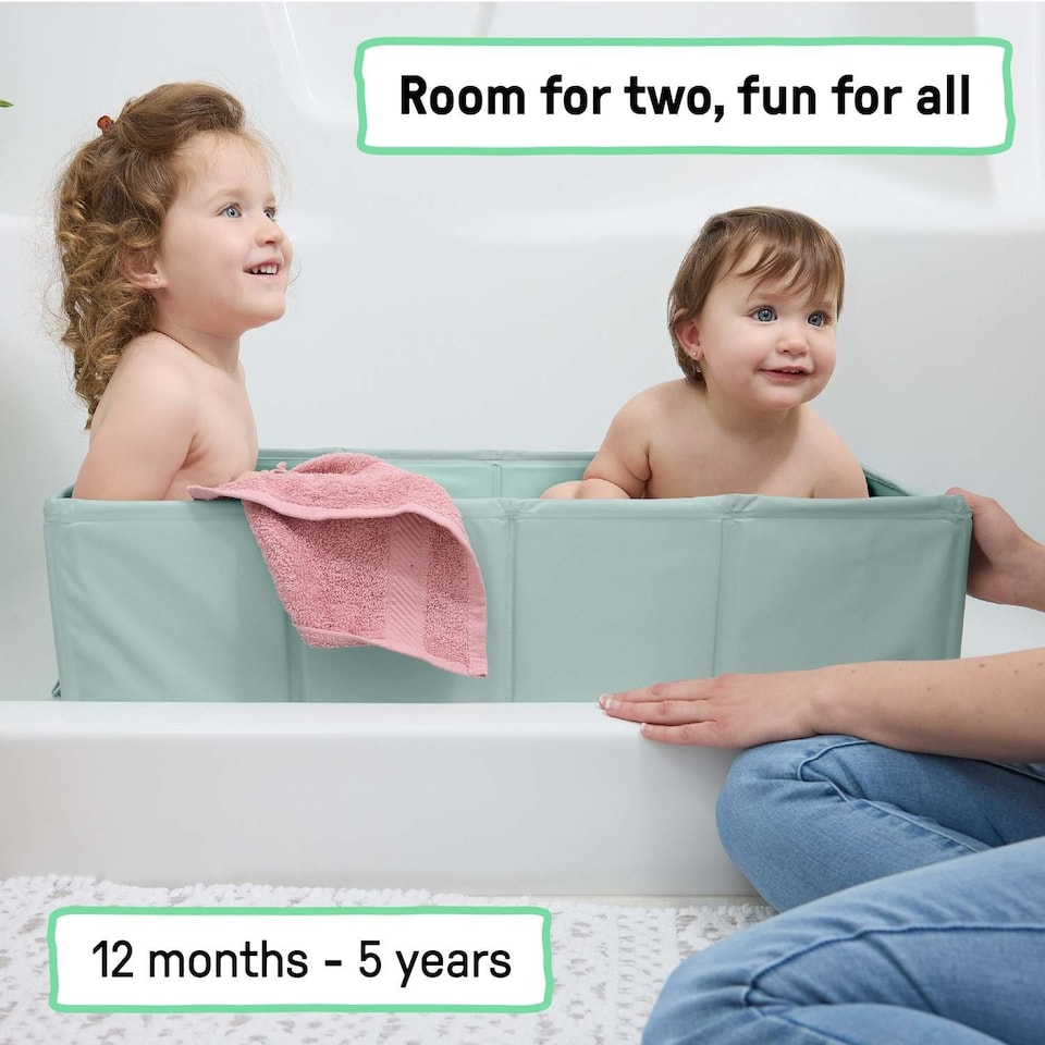 image 1 of Ingenuity Tuckaway Toddler Tub, Converts Shower to Tub, Folds to Store, Easy to Clean, No Assembly Required, 12M-5Y