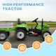image 8 of HOMCOM Kids Electric Car, 12V Electric Ride on Tractor and Trailer with Detachable Trailer Remote Control, USB, Horn, Lights, Start-Up Sound, for Ages 3-6 Years, Green