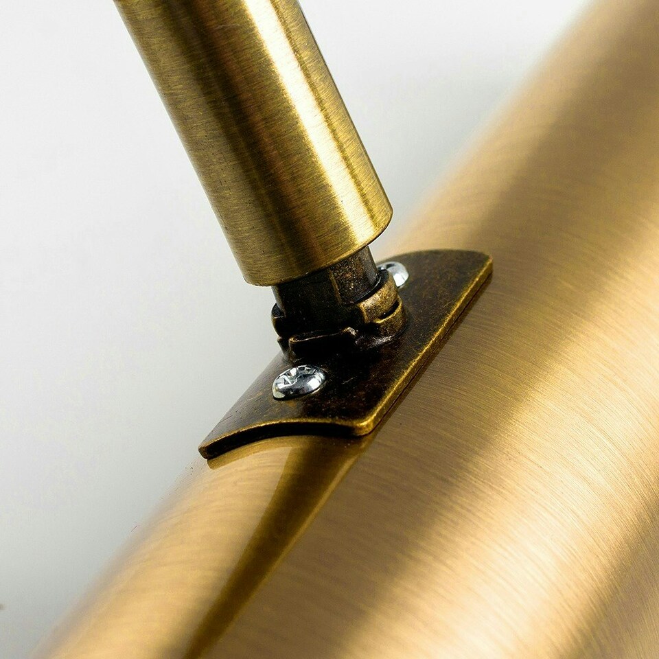 image 1 of ValueLights Gemini Pair of Gold Indoor Wall Picture Lights and E14 LED 3W Warm White 3000K Bulbs