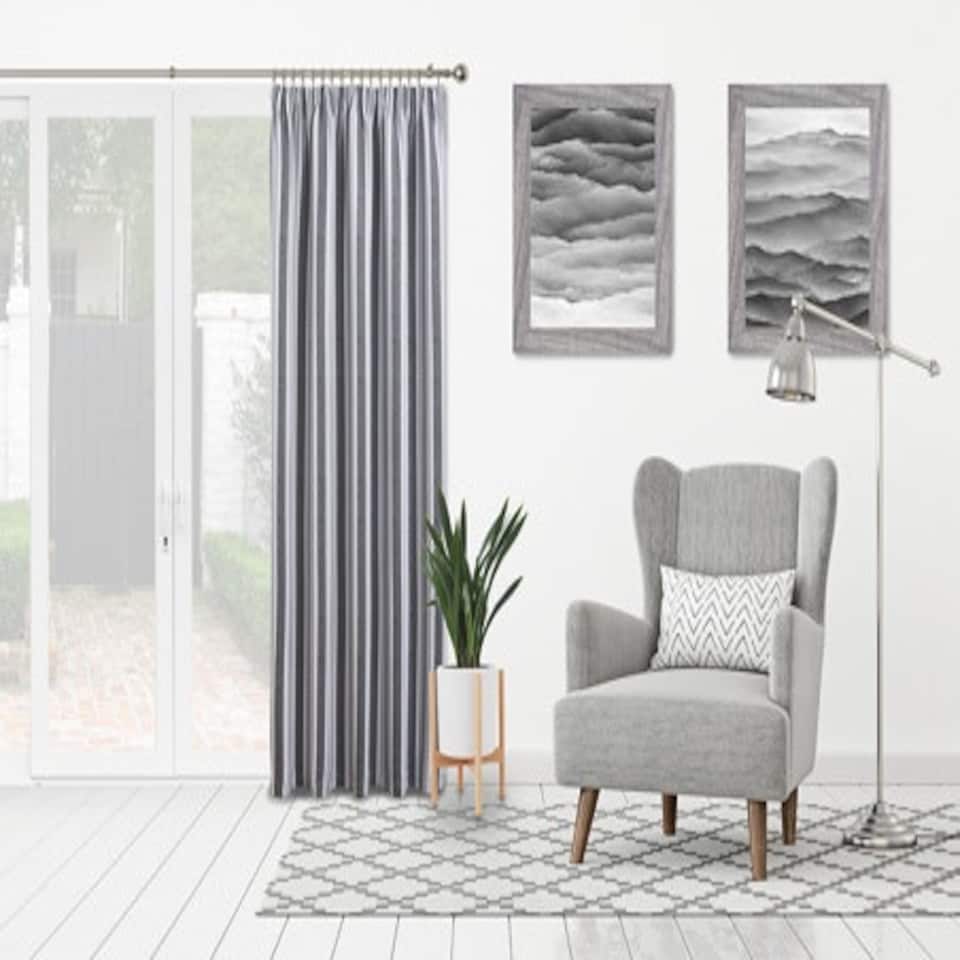 image 1 of 16 - 19mm Satin Silver Ball Metal Curtain Pole Set 120 - 215cm Silver | Silver
