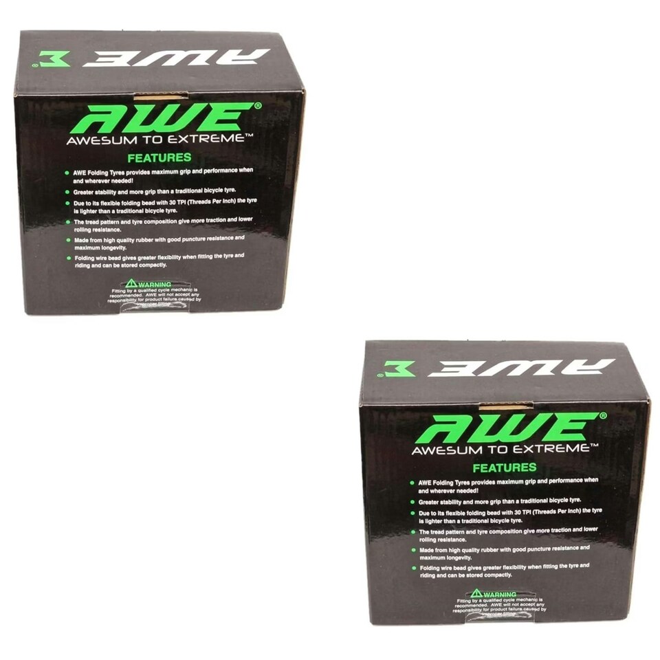 image 1 of AWE AWERide Set x 2 24" x 1.95" Folding Tyre Bike/E-Bike 40 PSI + 30 TPI