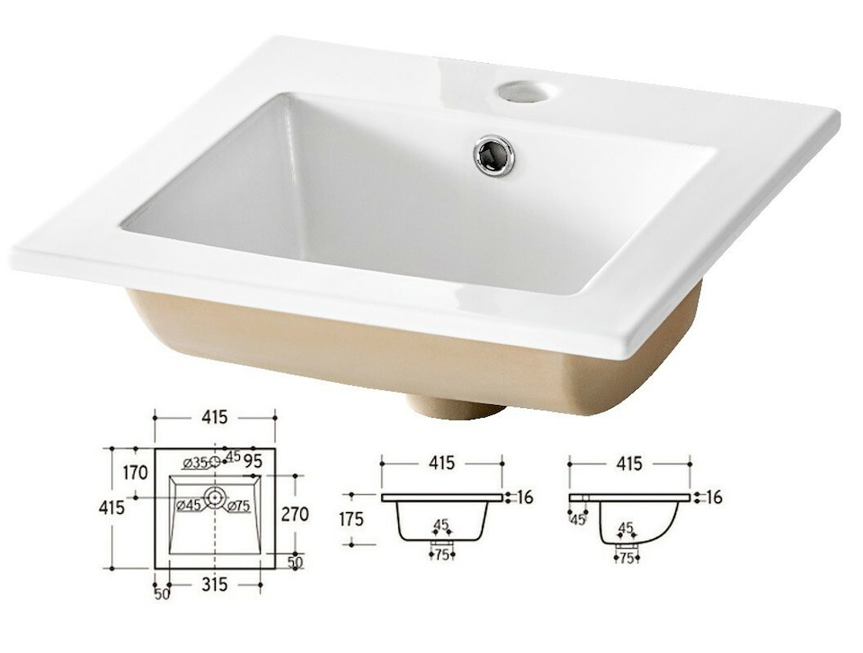 image 1 of Bathroom Furniture Set Vanity Unit 400mm Sink Tall Cabinet White Gloss Oak Aruba