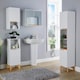 image 9 of Bathroom Cabinet Wall Mounted Mirrored Vanity Storage Organiser | White
