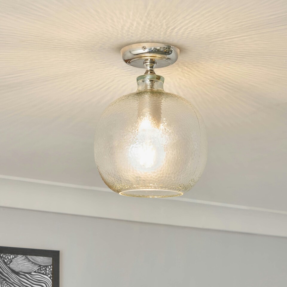 image 1 of BHS Alfie 1 Light Flush Ceiling Light, Nickel