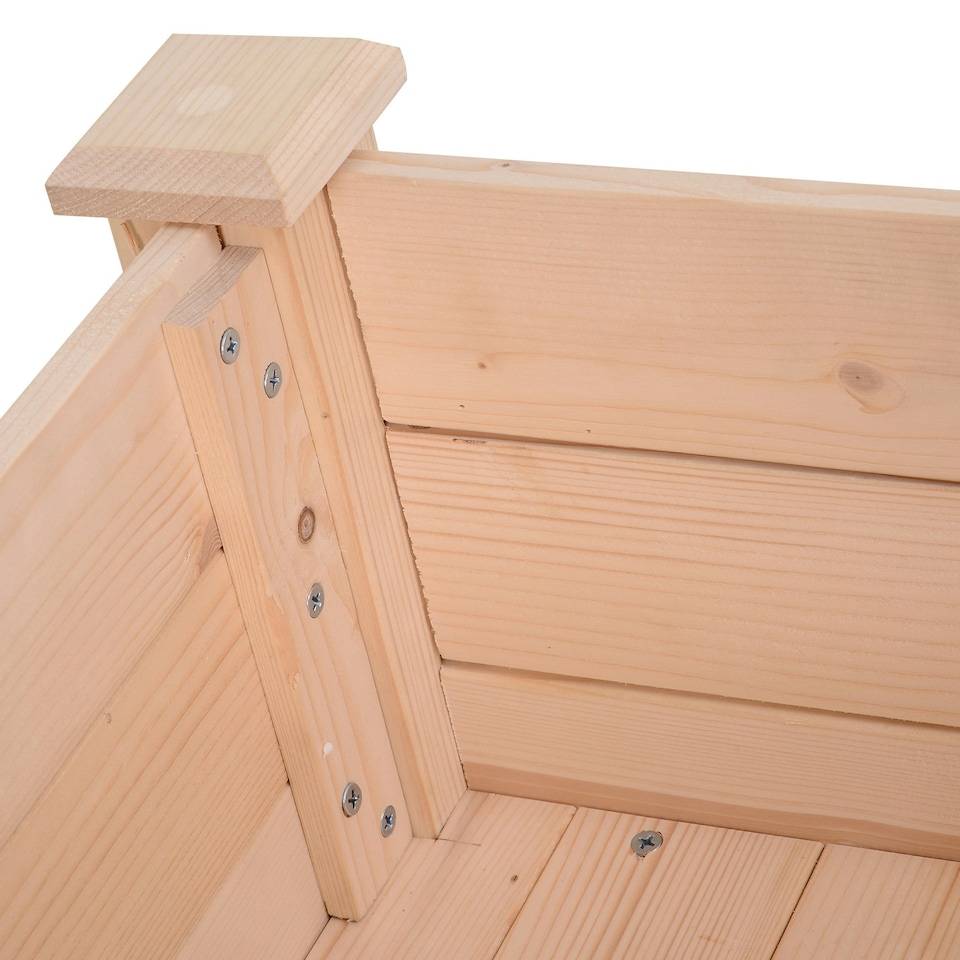 image 1 of Outsunny Garden Wooden Planter Flower Raised Bed Herb Grow Box Container