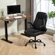 image 2 of HOMCOM PU Leather Office Desk Chair with Thick Cushion, Black | Black | One Size