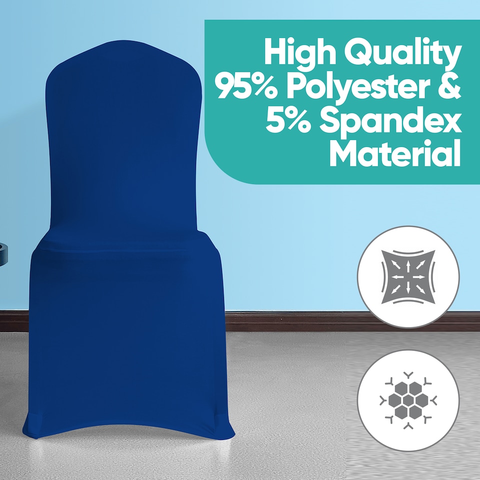 image 1 of Chair Cover Spandex Polyester Stretch, Flat Dining Slipcovers - 1pc